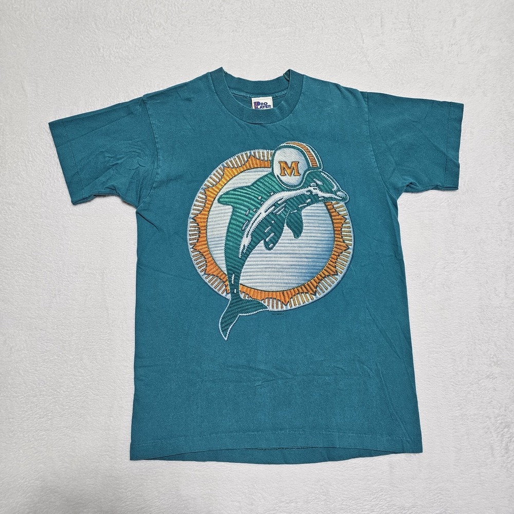 Vtg Miami Dolphins 90's Pro Player T Shirt Mens M NFL Old Logo Single Stitch - Picture 2 of 10